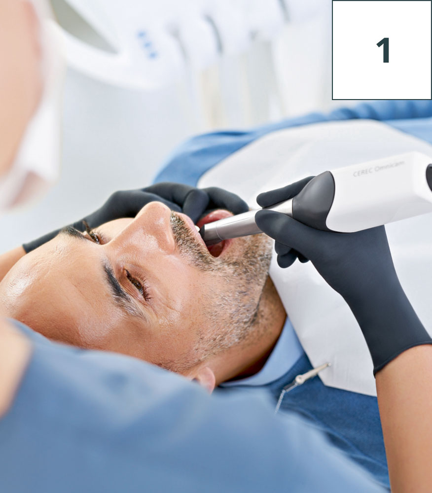 Сканирование зубов во рту пациента